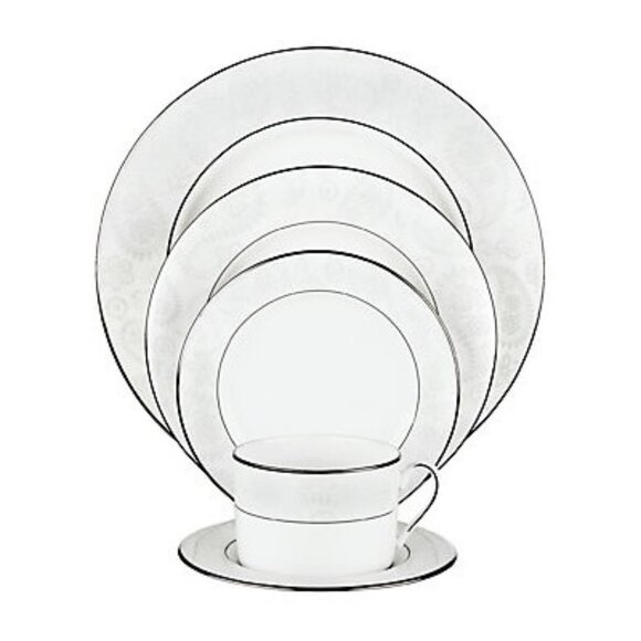 Kate Spade NY Bonnabel Place 5-Piece Setting Floral Paisley Platinum Band - Picture 1 of 16